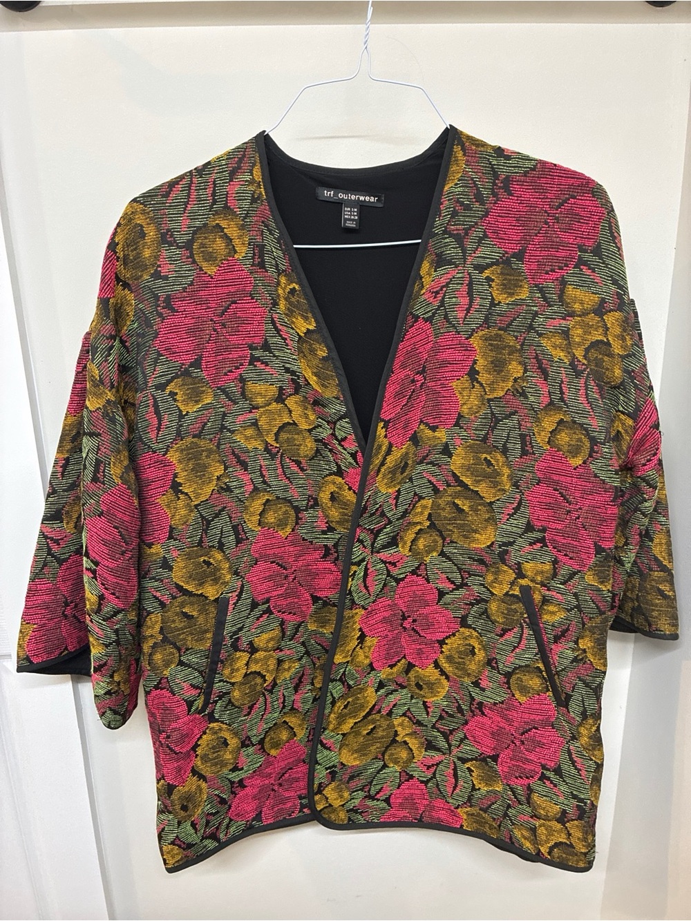 ZARA TRF Outerwear Floral Jacquard Statement kimono Jacket S/M
